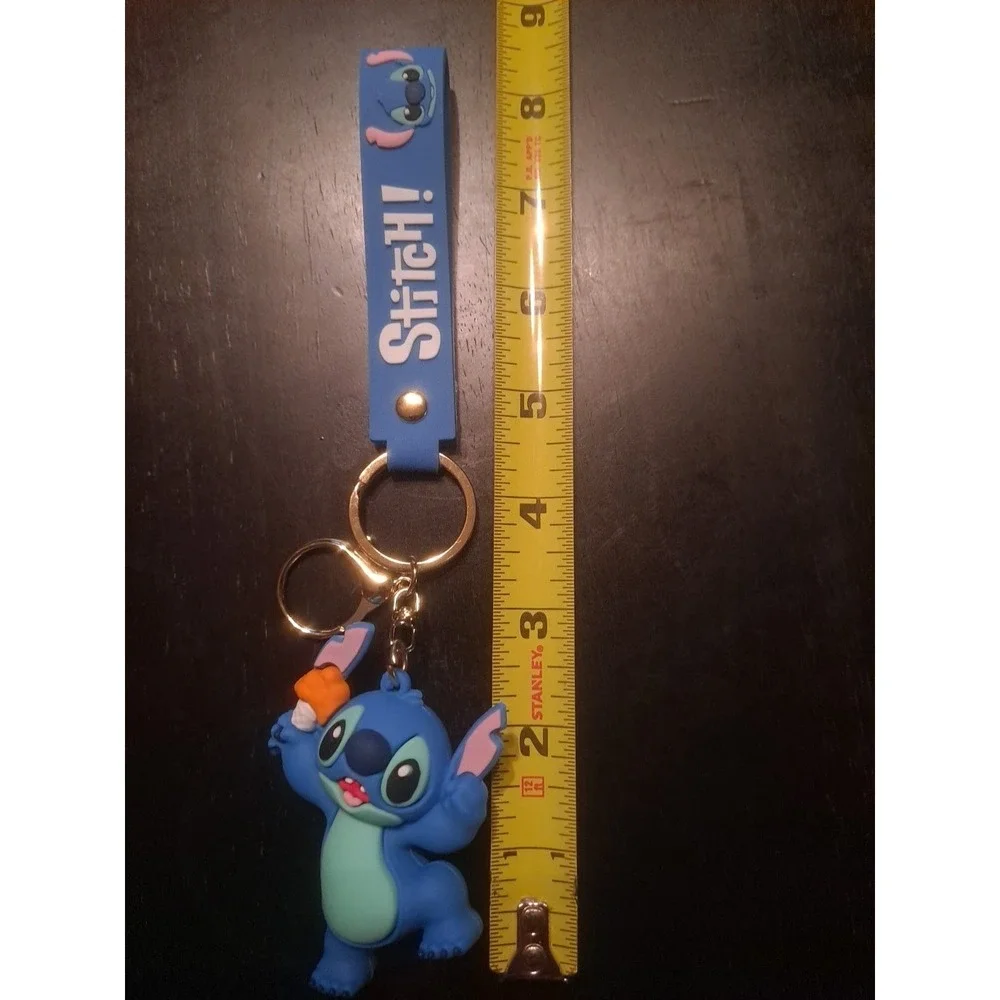 Disney Lilo & Stitch 3D PVC Keychain Backpack Clip‎ Keyring Pendant Wristlet